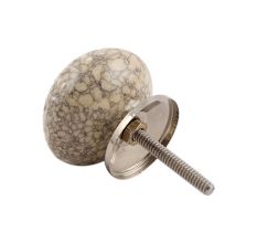 White Intricate Design Embossed Ceramic Crackle Knob