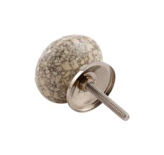 White Embossed Ceramic Crackle Cabinet Knob