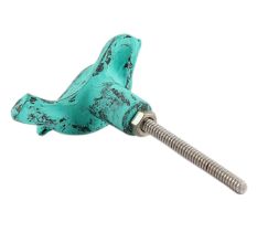 Sea Green Bird Metal Drawer Knobs