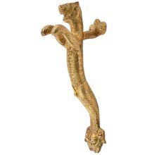 Brass Tiger Design Door Handle