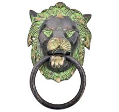 Green Patina Lion Door Knocker