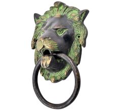 Green Patina Lion Door Knocker