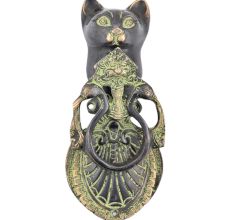 Bronze Black Cat Knocker Ring