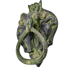 Bronze Deer Two Elephants Knocker
