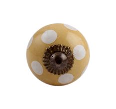 Beige Polka Dot Small Ceramic Drawer Knob