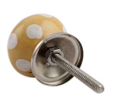 Beige Polka Dot Small Ceramic Drawer Knob