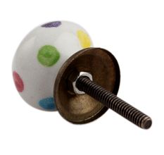Multicolor Polka Dot Small Ceramic Drawer Knob