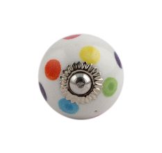 Multicolor Polka Dot Small Ceramic Drawer Knob