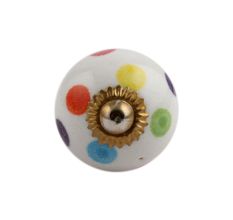 Multicolor Polka Dot Small Ceramic Drawer Knob
