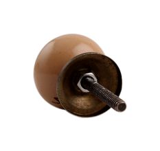 Light Peach Striped Small Ceramic Drawer Knob