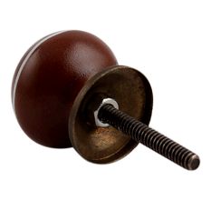 Brown Striped Small Ceramic Knob