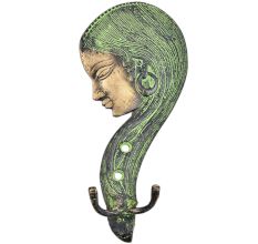 Bronze Face with Long Hair Hooks