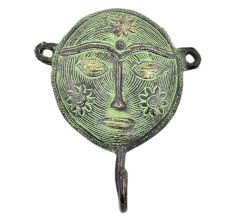 Tribal Woman Face Brass Metal Hooks
