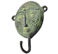 Tribal Woman Face Brass Metal Hooks