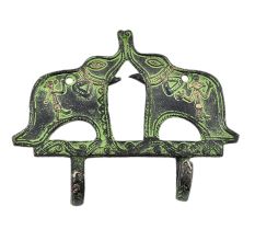 Elephants Play Sculpture Bronze Hooks
