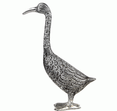 Silver Duck Garden Sculpture