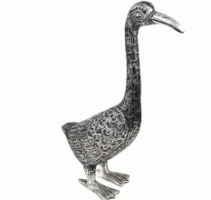 Silver Duck Garden Sculpture