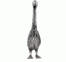 Silver Duck Garden Sculpture
