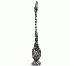 Silver Duck Sculpture with Slender Neck