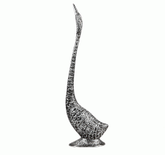 Silver Metal Alloy Duck Sculpture