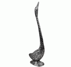 Silver Metal Alloy Duck Sculpture
