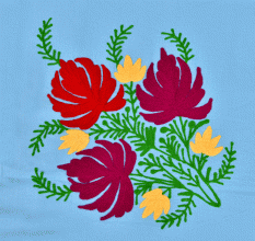 Light Blue Cotton Bedspread Floral Motifs