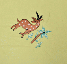 Deer Light Green Cotton Bedsheet