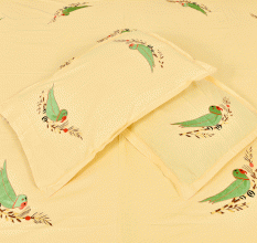 Parrot Yellow Cotton Bedsheet