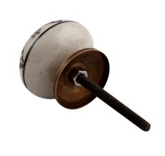 Black Floral Orange Dot Ceramic Knob