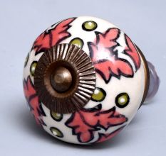 Peach Leaf Ceramic Knob