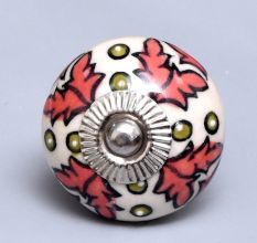 Peach Leaf Ceramic Knob