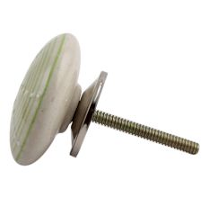 Pea Green Flat Ceramic Cupboard Knob
