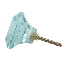 Water Diamond Shape Big Glass Dresser Knob