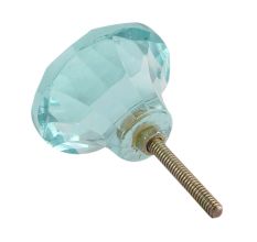 Water Diamond Shape Big Glass Dresser Knob