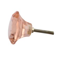 Pink Diamond Shape Big Glass Cabinet Knob