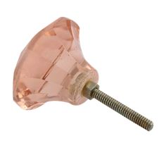 Pink Diamond Shape Big Glass Cabinet Knob