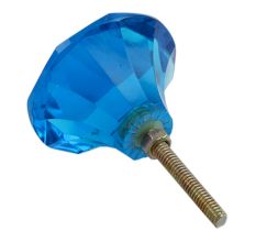 Royal Blue Diamond Glass Cupboard Knobs Online