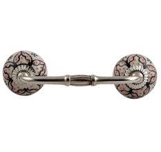Black Flower Ceramic Bridge Cabinet Handle