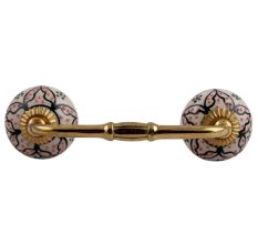 Black Flower Ceramic Bridge Cabinet Handle