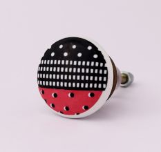 Black Pink Ceramic Flat Dresser Knob
