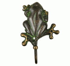 Black Brass Frog Wall Hooks