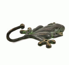 Black Brass Frog Wall Hooks