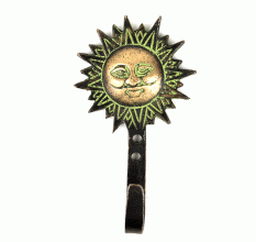 Bronze Sun Single Wall Hooks