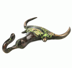 Bronze Tribal Bull Face Wall Hooks