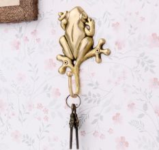 Golden Bronze Frog Wall Hooks
