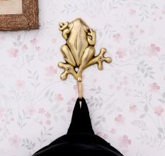 Golden Bronze Frog Wall Hooks
