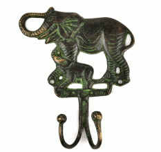 Black Bronze Elephant Wall Hooks