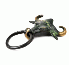 Bull Solid Brass Door Knocker Ring