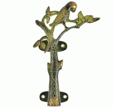 Bronze Parrot On Tree Door Handle