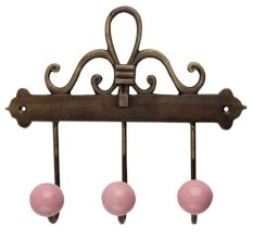 Solid Pink Ceramic Iron Hooks